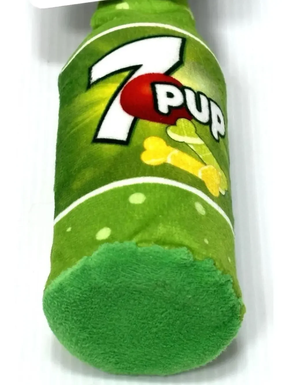 7 Pup Squeaky Bottle Dog Toy - Soft Plush Novelty Soda Parody Puppy Chew Toy